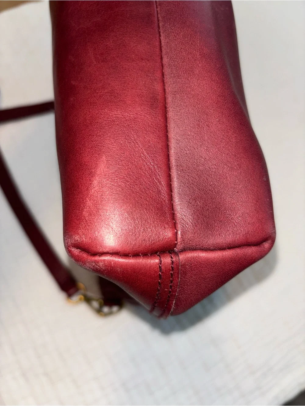 Madewell Small Zip-Top Transport Crossbody Bag Leather Dark Cabernet Burgundy
